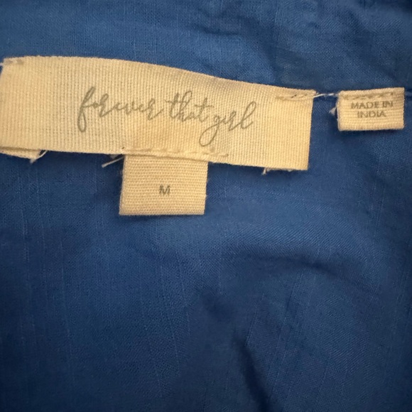 Anthropologie Blue Forever That Girl Medium eyelet blouse - Picture 2 of 9